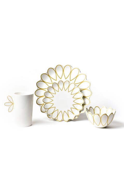 Deco Gold Scallop 4 Piece Place Setting