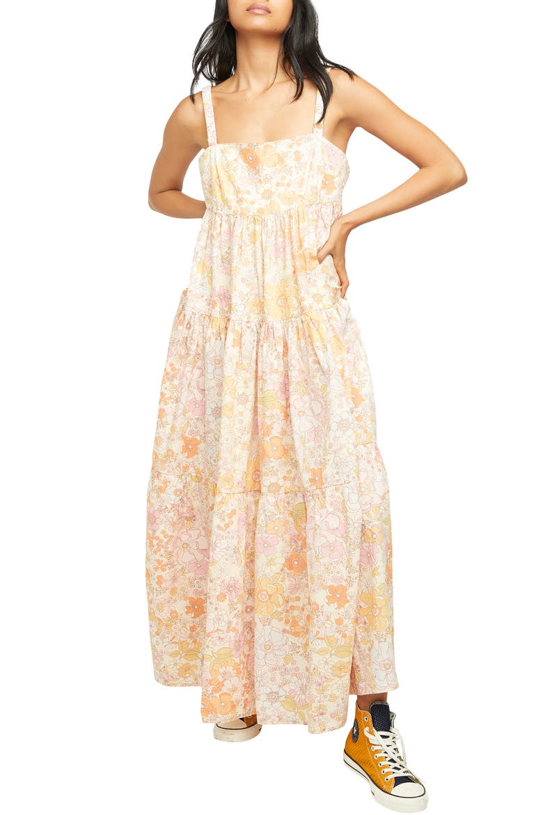 Floral Maxi Sundress, Main, color, LIGHT COMBO