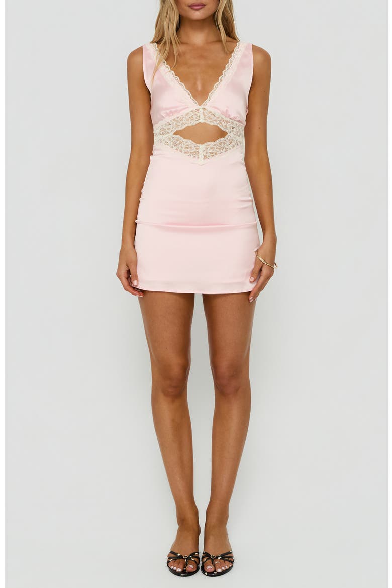 Korlina Lace Detail Cutout Minidress, Main, color, PINK