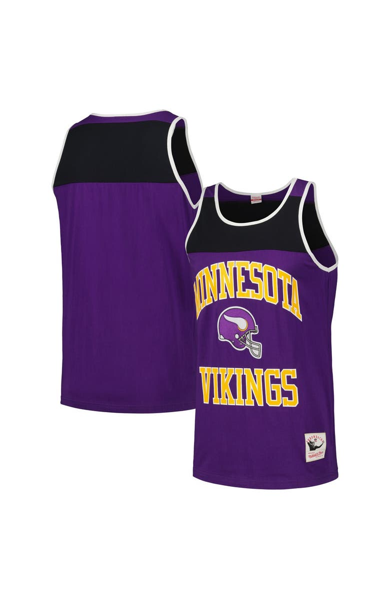 Mitchell & Ness Men's Mitchell & Ness Purple/Black Minnesota Vikings  Heritage Colorblock Tank Top, Main, color, 