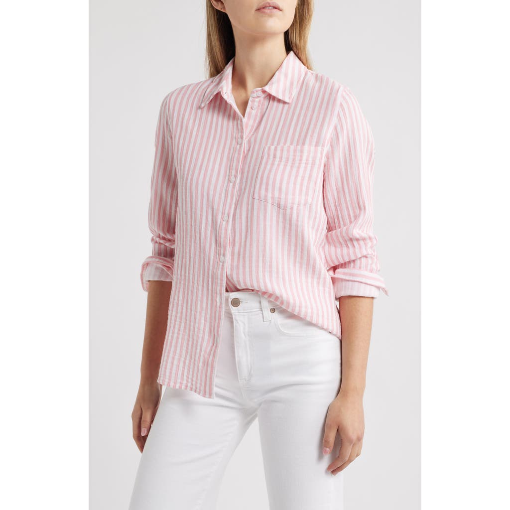 CASLONR CASLON(R) CASUAL GAUZE BUTTON-UP SHIRT