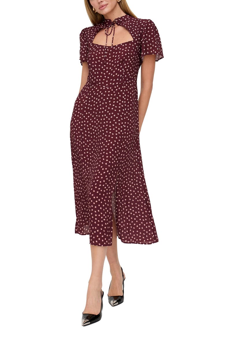 Primrose Midi Dress, Main, color, Burgundy