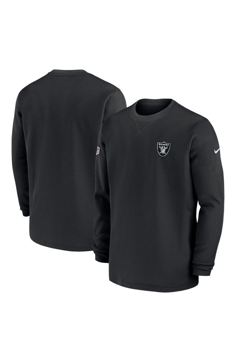 Nike Men's Nike  Black Las Vegas Raiders 2023 Sideline Throwback Heavy Brushed Waffle Long Sleeve Top, Main, color, Black