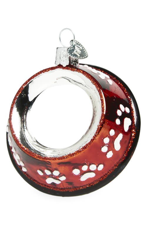 Old World Christmas Dog Bowl Glass Ornament In Red