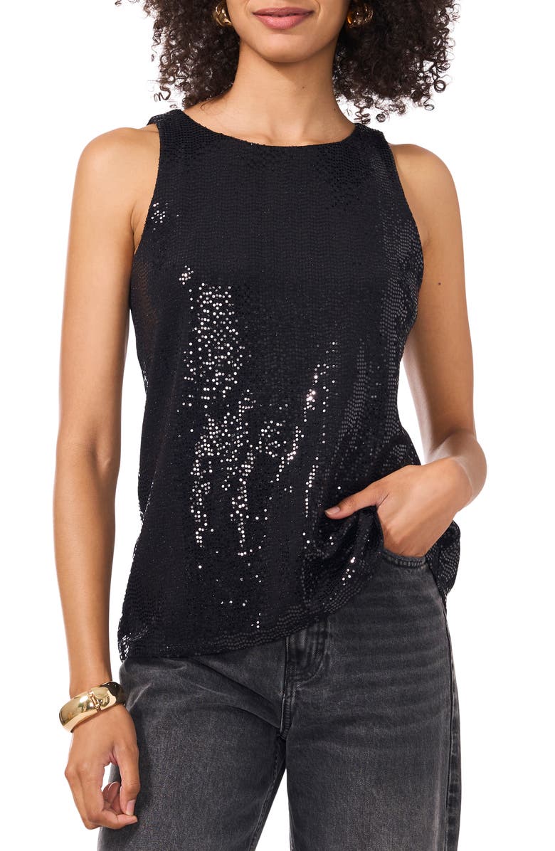 Vince Camuto Sequin Sleeveless Top, Main, color, 