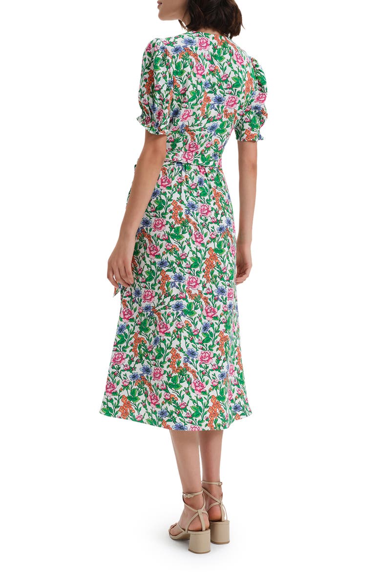 Diane von Furstenberg Sammie Floral Print Puff Sleeve Maxi Dress, Alternate, color, 