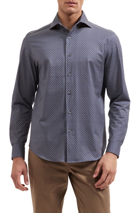 Devon OoohCotton® Geometric Print Stretch Shirt