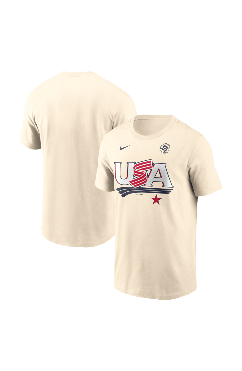 Nike Men's Nike Cream USA Baseball 2026 World Baseball Classic Local T-Shirt, Main, color, Cream