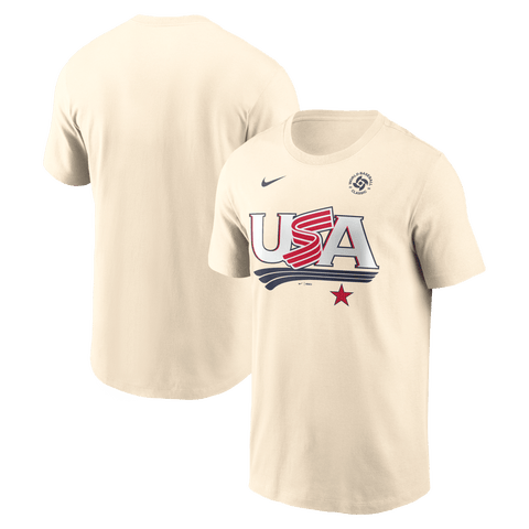 Men's Nike Cream USA Baseball 2026 World Baseball Classic Local T-Shirt