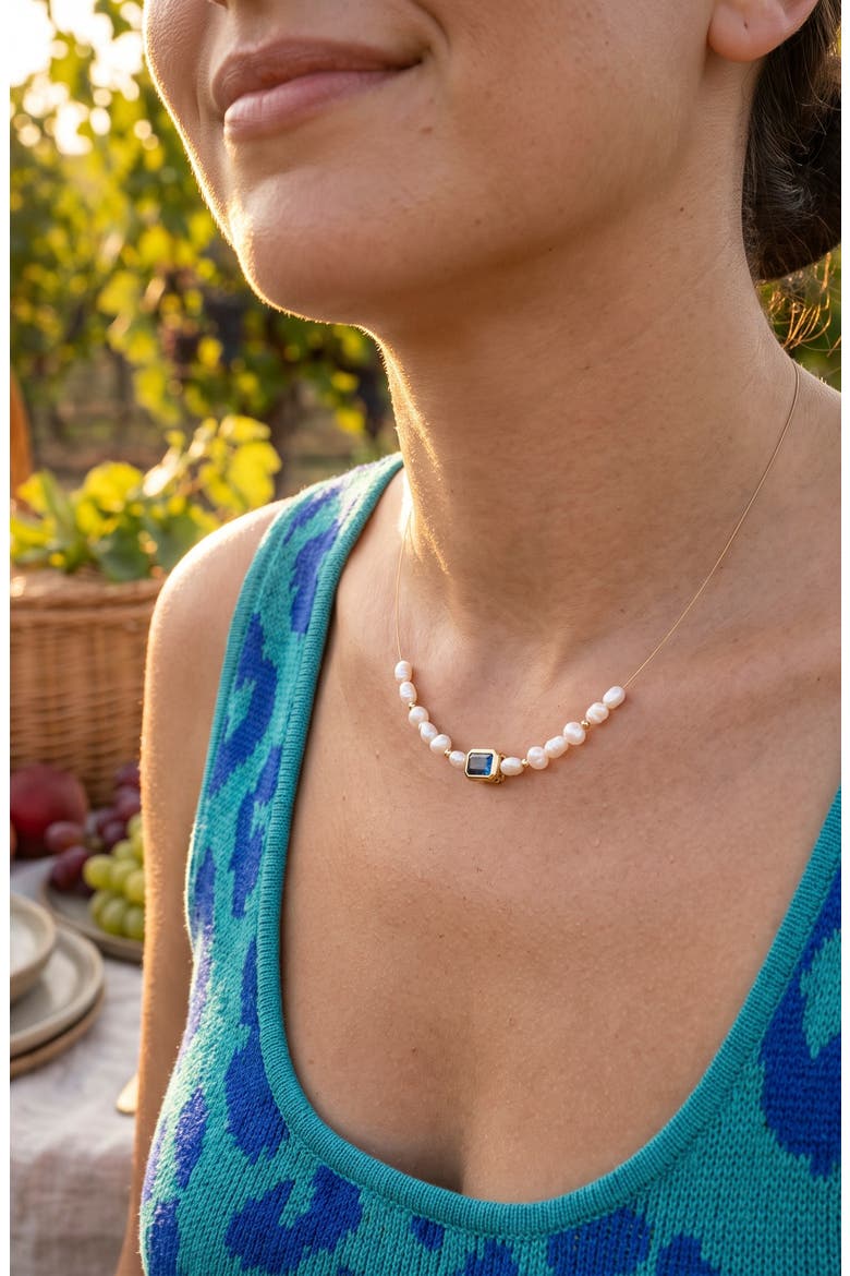 Clara Freshwater Pearl Pendant Necklace, Alternate, color, GOLD