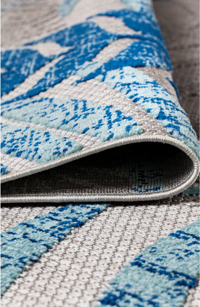 JONATHAN Y Tropics Palm Leaves Indoor/Outdoor Area Rug, Alternate, color, Gray/Blue