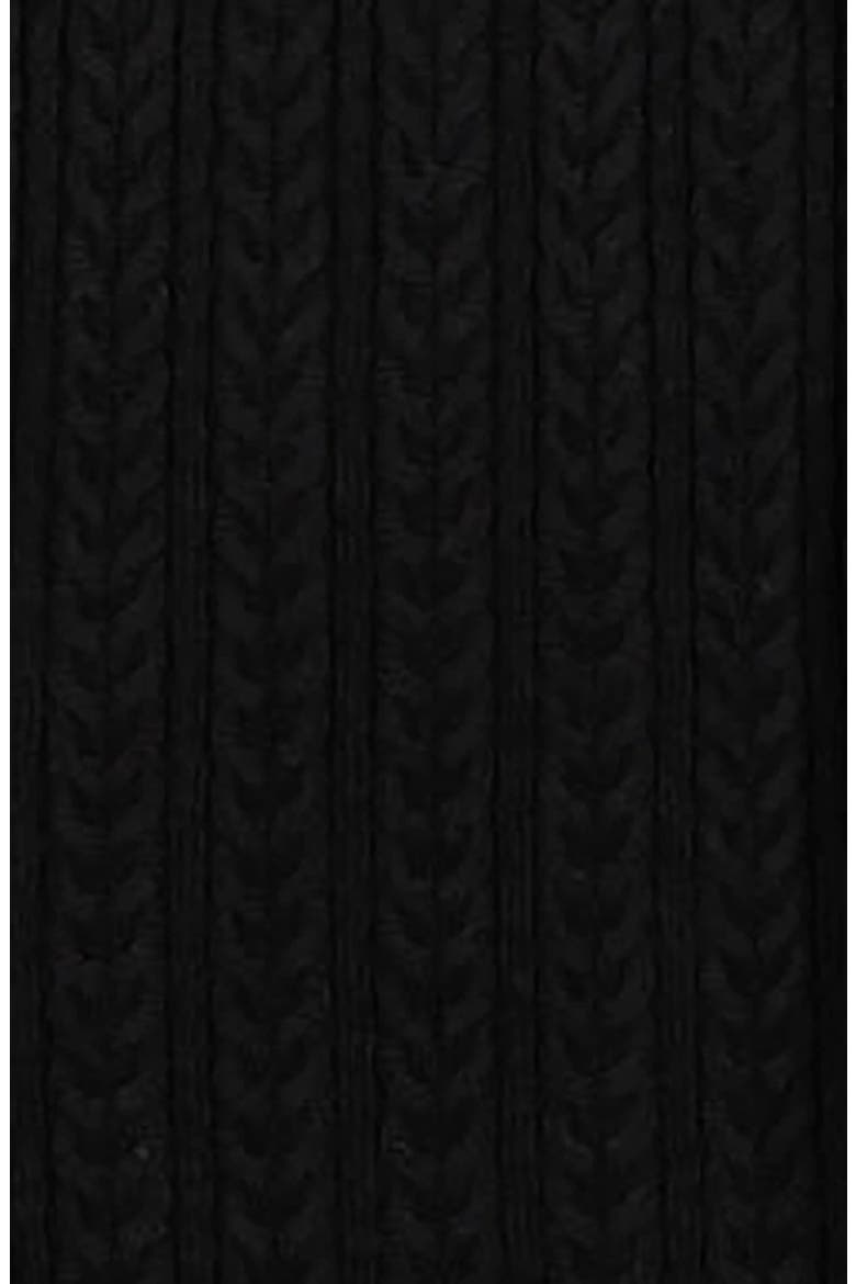 Organic Square Neck Cable Sweater Dress, Alternate, color, Black
