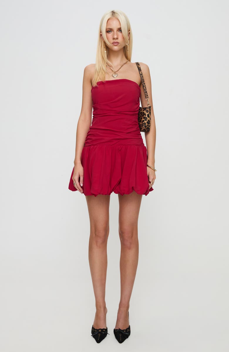 Princess Polly Glamour Ruched Strapless Bubble Minidress, Alternate, color, 