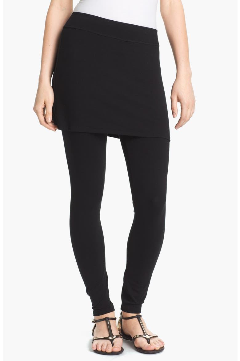 Skirted Ankle Leggings, Main, color, BLACK