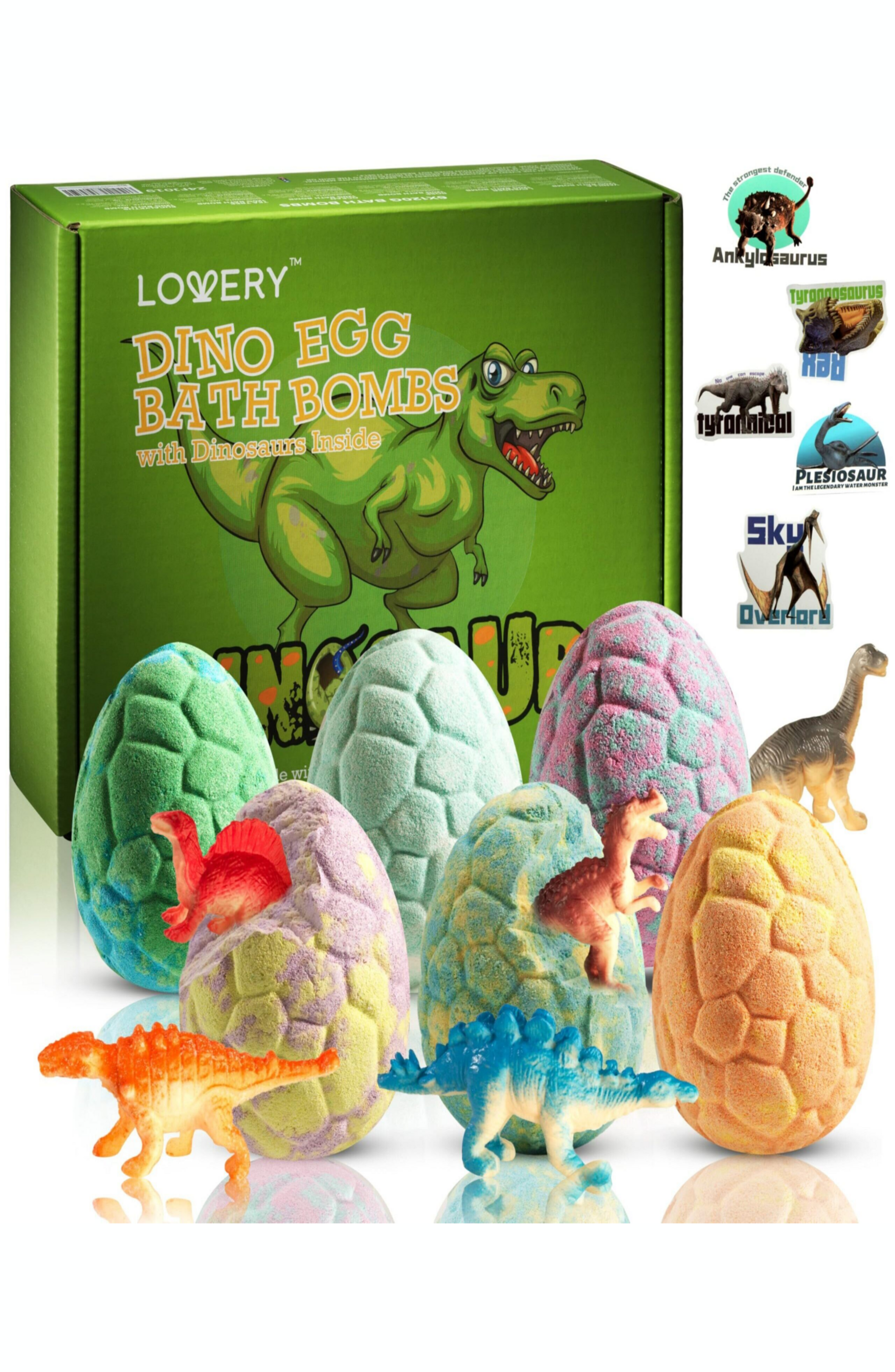 Lovery Dinosaur Bath Bomb 12-Piece Gift Set with Surprise Toys in Multicolored Pastel at Nordstrom