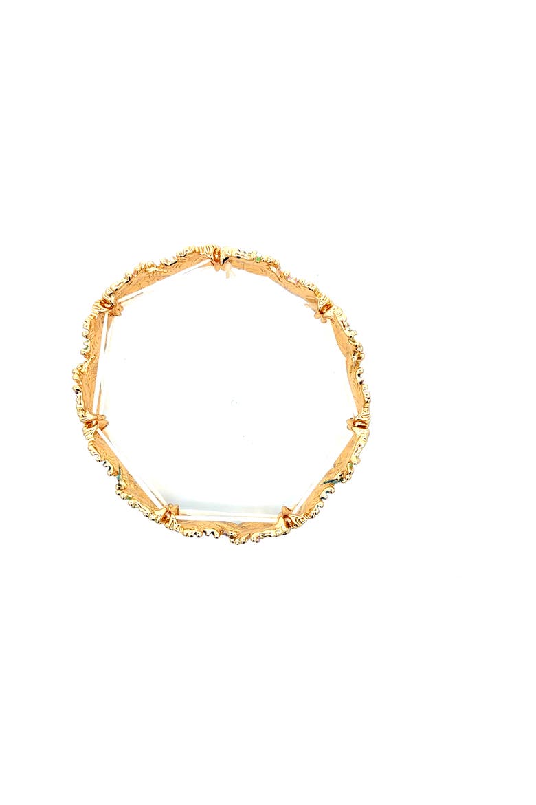 Expandable Multicolor Floral Bracelet, Alternate, color, Yellow