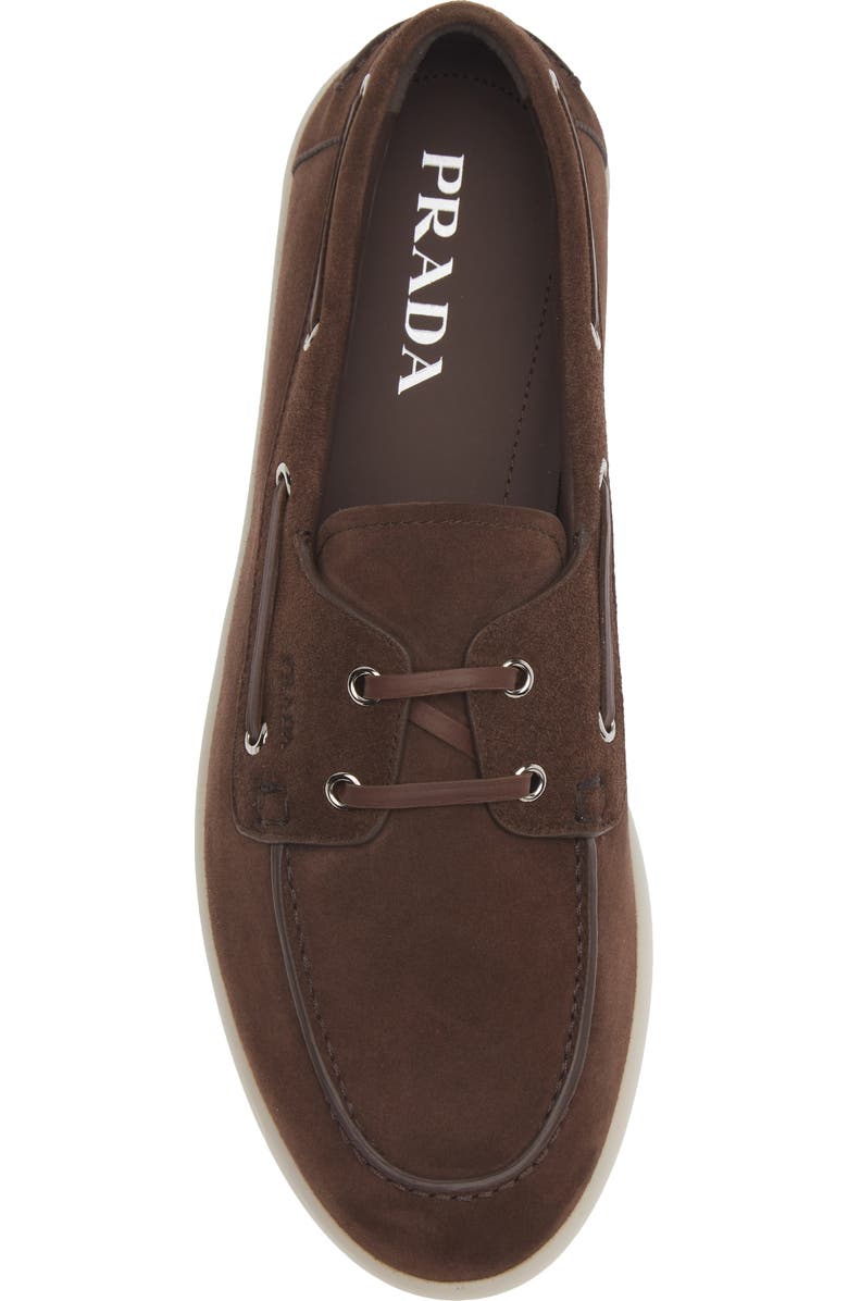 Prada St. Tropez Boat Shoe, Alternate, color, Moro