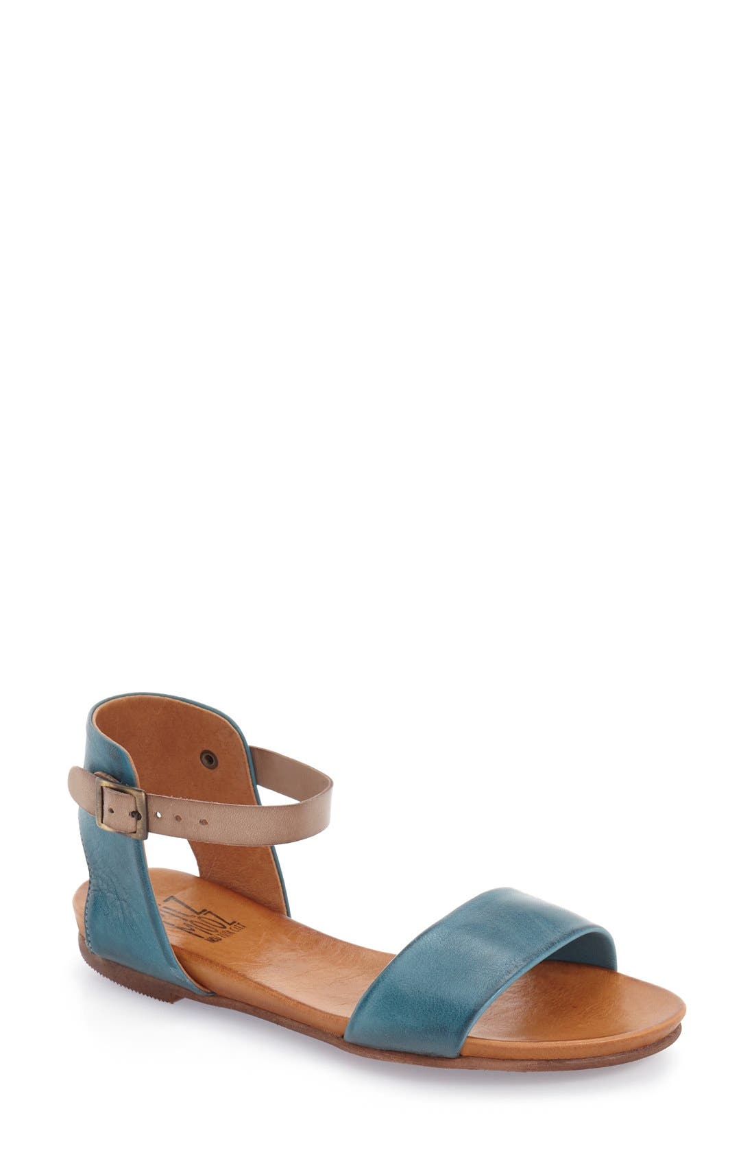 Alanis Flat Sandal, Main, color, MARINE LEATHER
