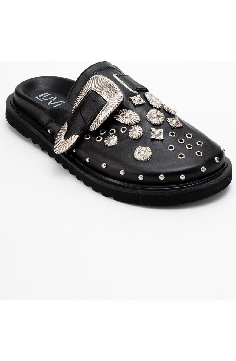 Forever & Always Shoes Maril Leather Buckle Sandal, Alternate, color, Black Leather