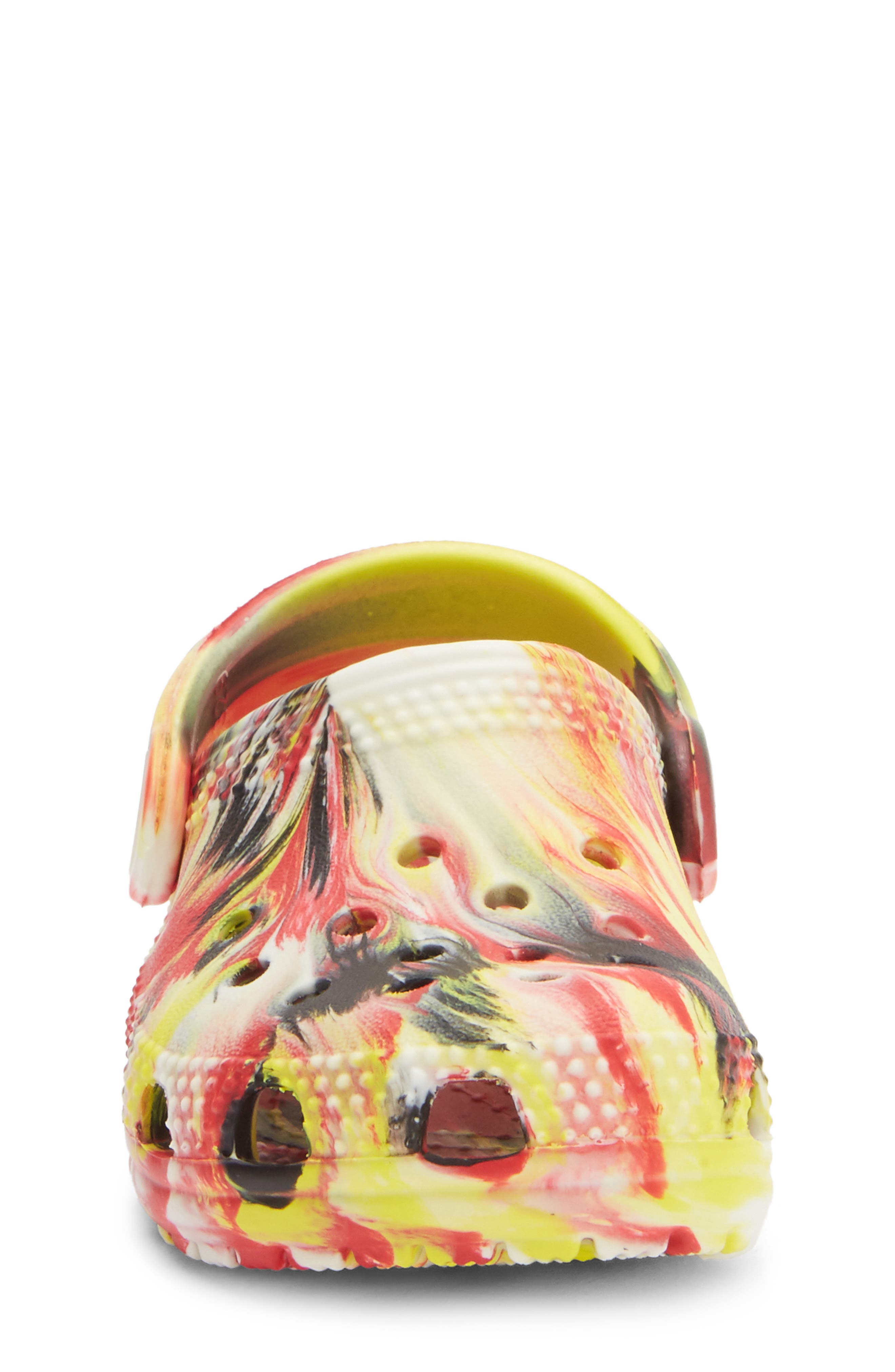 Kids' Classic Glow in the Dark Marble Clog, Alternate, color, VARSITY RED/ MULTI