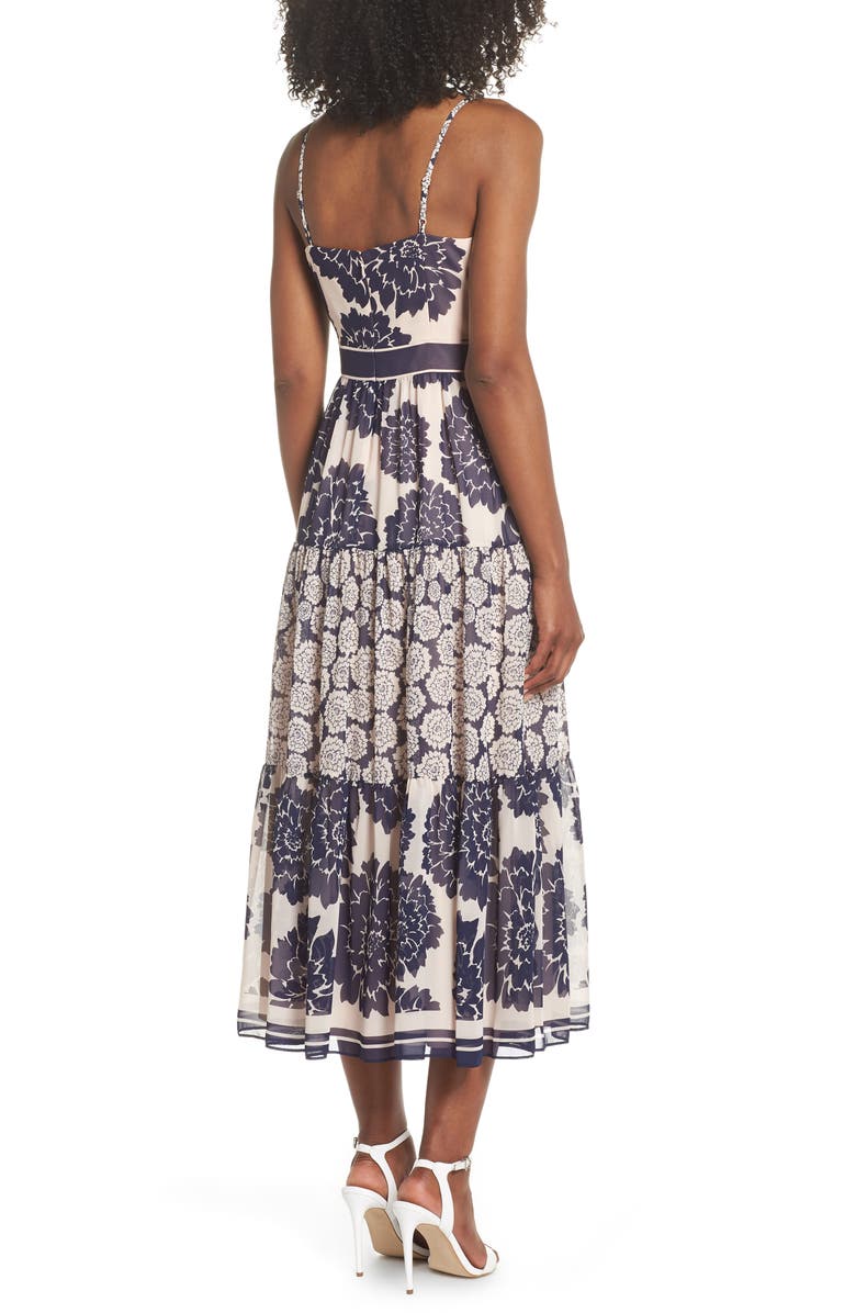 Eliza J Print Midi Dress, Alternate, color, 