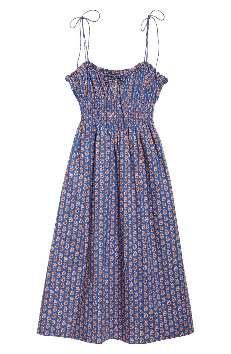 DÔEN Rhoda Organic Cotton Poplin Sundress, Alternate, color, Mazarine Sunrise Paisley