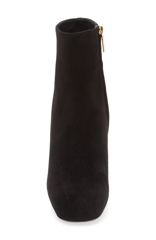 Dolce & Gabbana Black Ankle Boots With Dg Logo Plaque On The Back In Suede Woman In Black