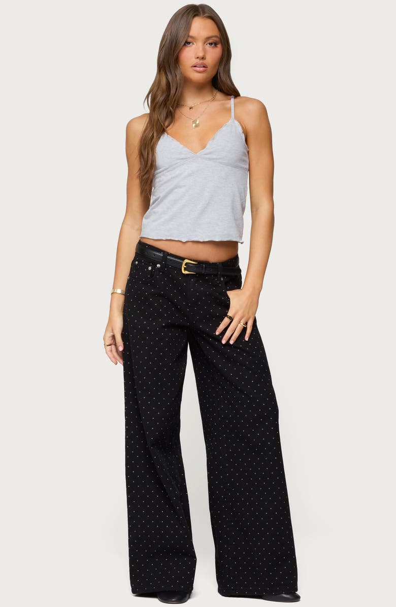 EDIKTED Glendon Crop Camisole, Alternate, color, Gray-Melange