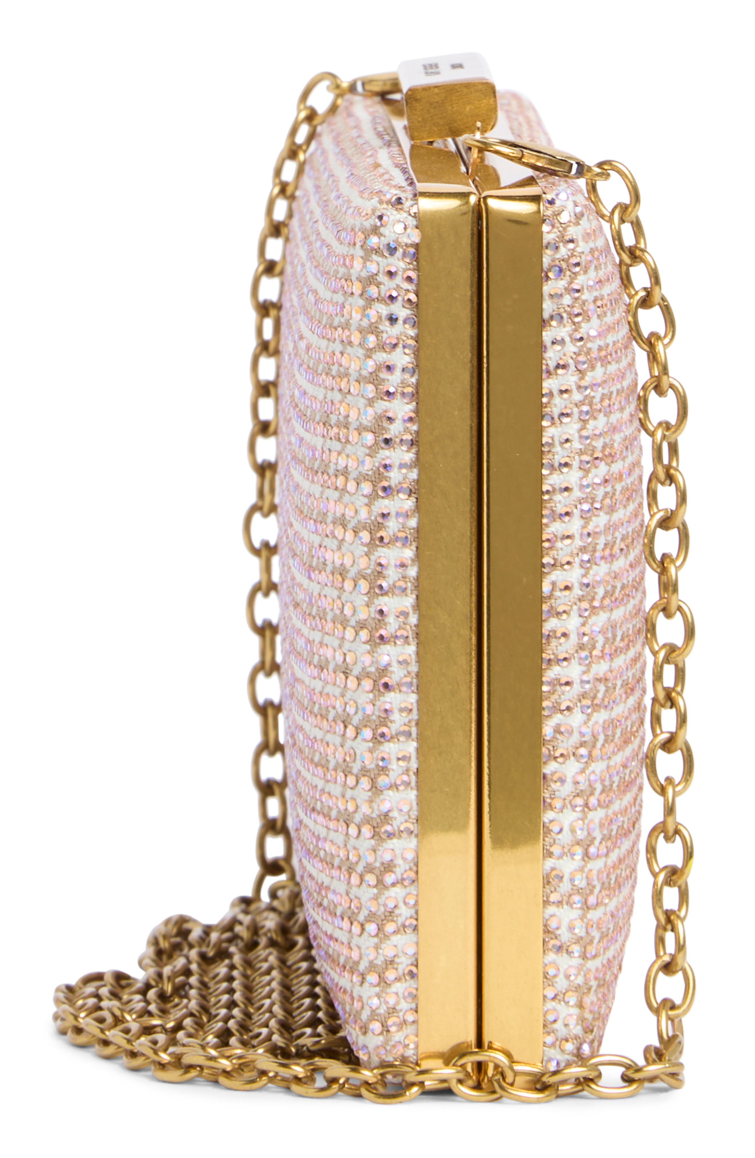 Kurt Geiger London Crystal Box Clutch, Alternate, color, Beige Comb