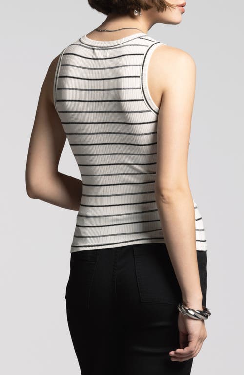 Weekend Los Angeles Alessandra Stripe Rib Tank In Ivory Stripe