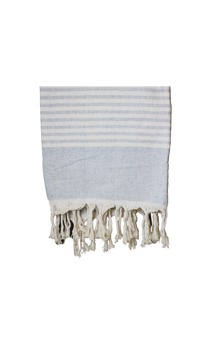 Une Vie Nomade Handmade Moroccan Throw, Main, color, White Stripes