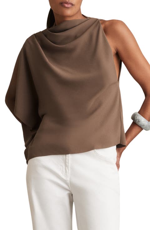 Elle Pleated Mock Neck Top