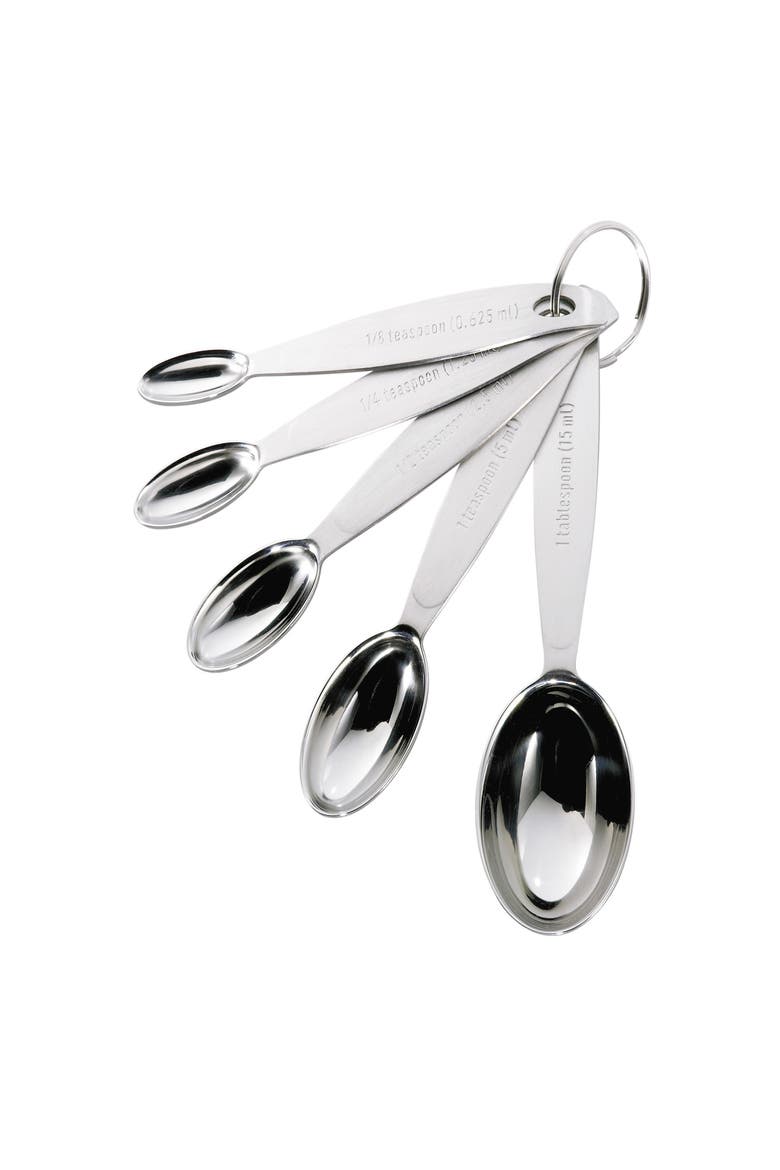 Stainless Steel Measuring Spoon Set, 5 Piece, Main, color, Silver