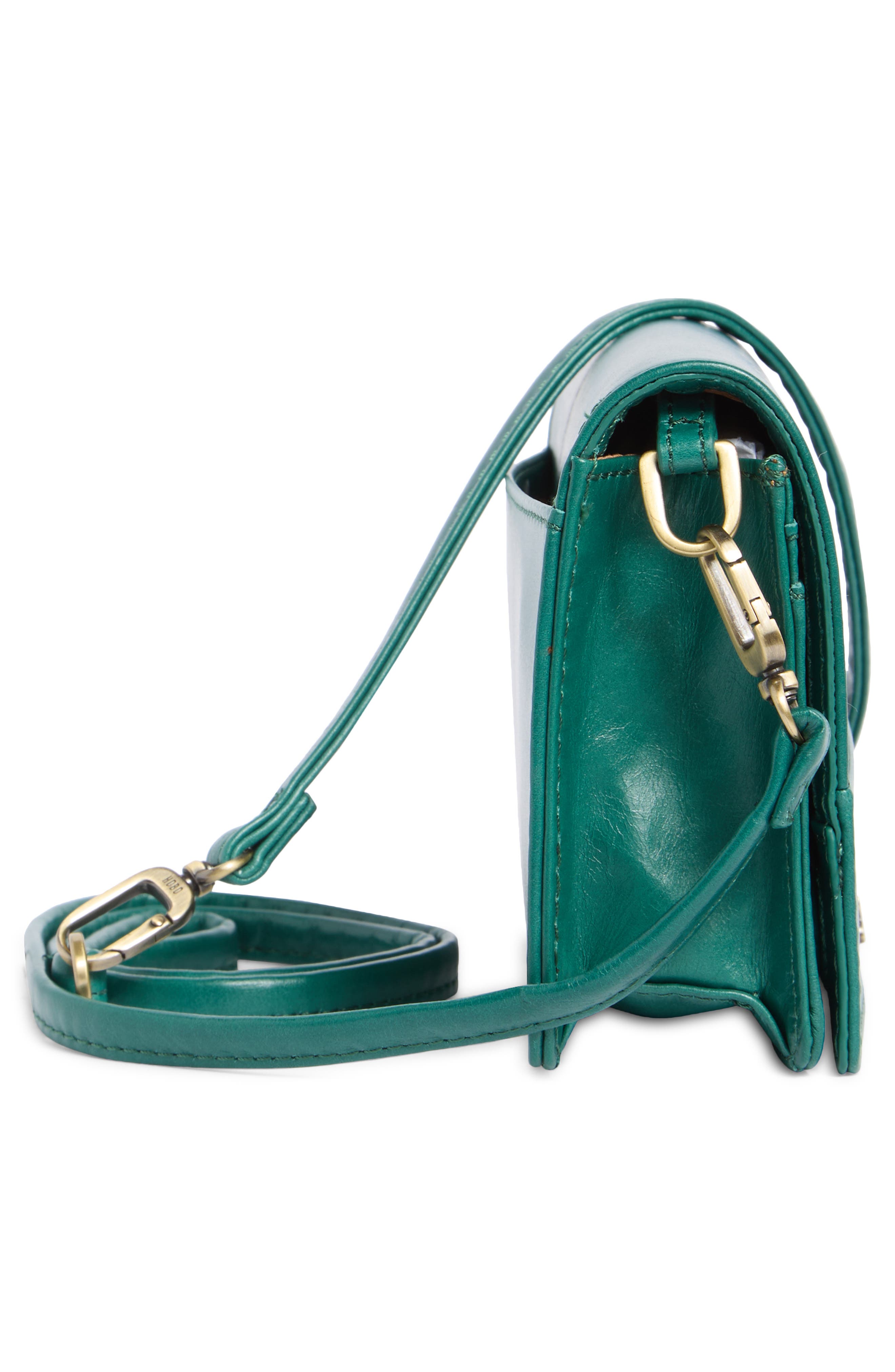 HOBO Jill Leather Phone Crossbody Bag, Alternate, color, Alpine Green