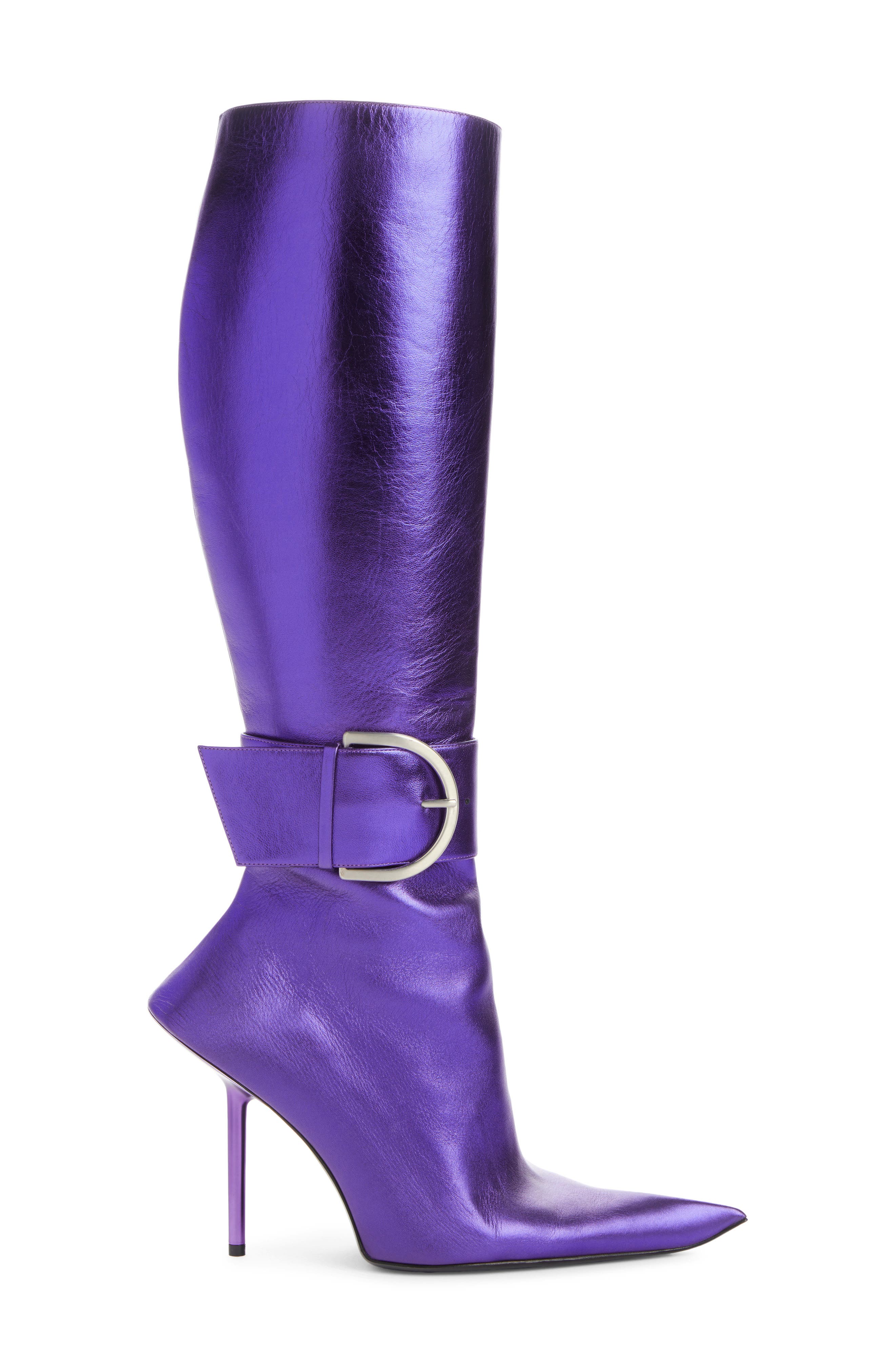 Balenciaga Baleciaga Essex Metallic Pointed Toe Boot, Alternate, color, 