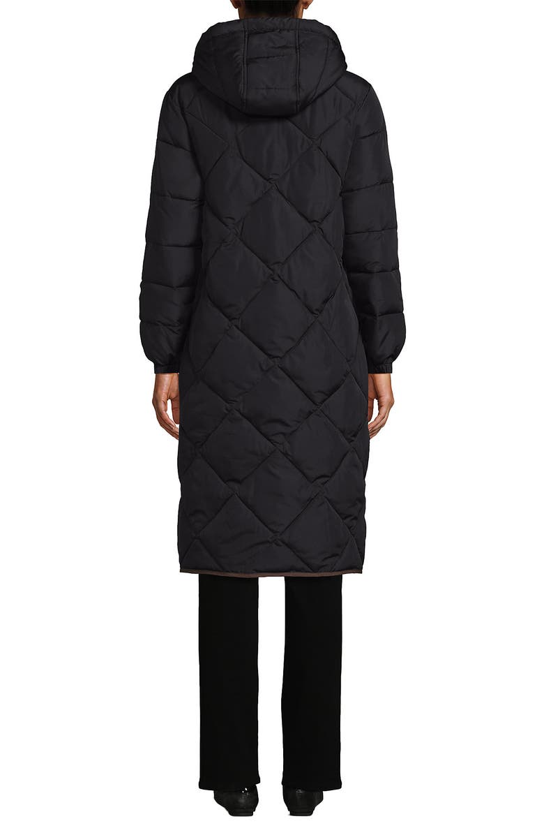 Lands' End FeatherFree Insulated Diamond Quilted Maxi Coat, Alternate, color, Black