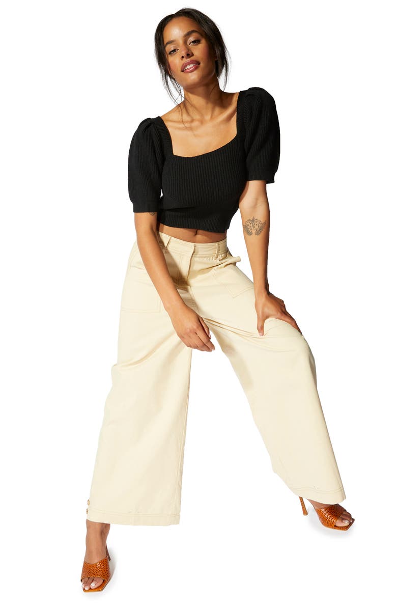 MINKPINK Vallerie Puff Sleeve Knit Top, Alternate, color, 