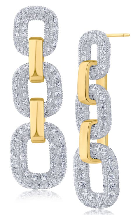 Triple Link Drop Earrings