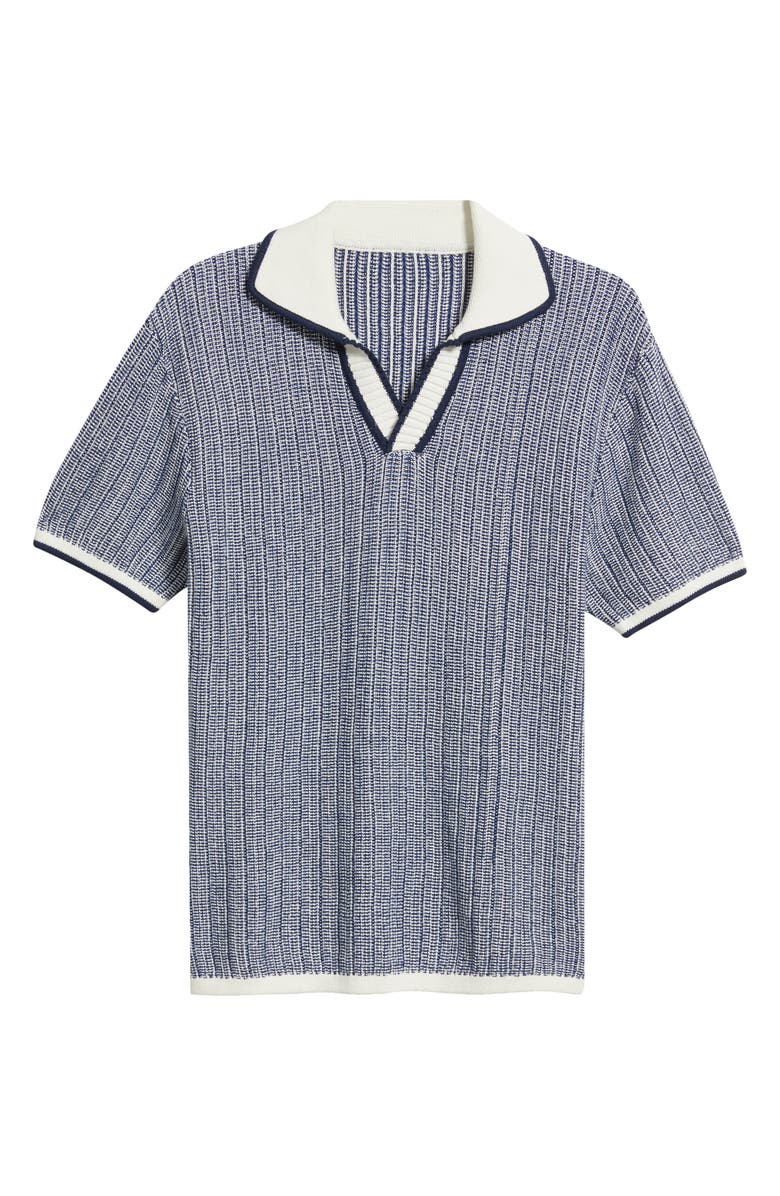 MAVRANS Marled Johnny Collar Polo, Alternate, color, Blue