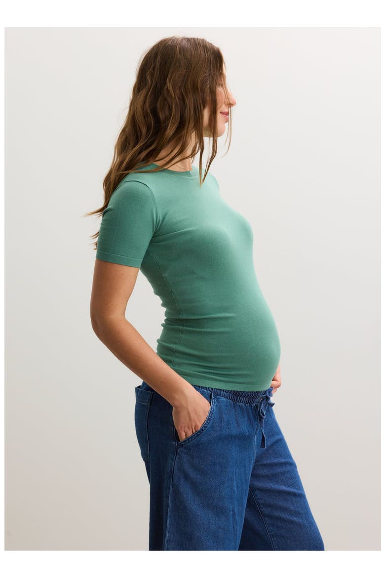 The Softsculpt Knit Maternity Tee, Alternate, color, Juniper