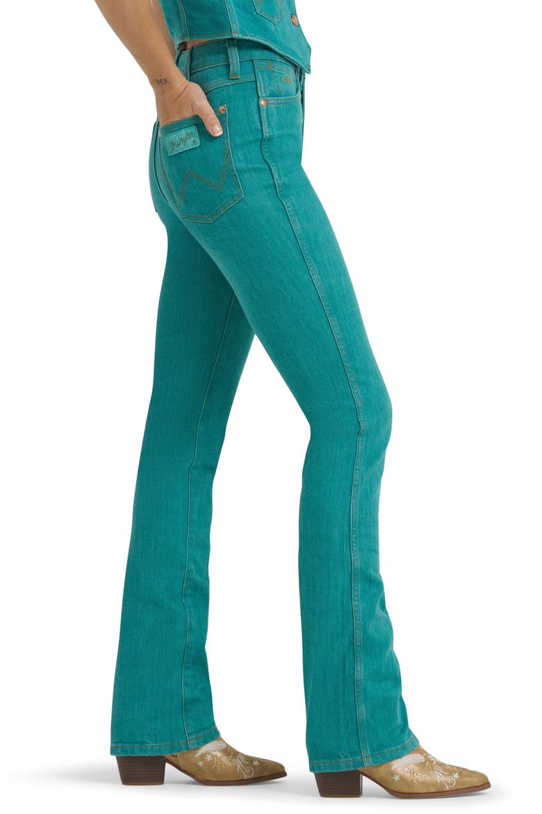 x Lainey Wilson High Waist Boothuggers Jeans, Alternate, color, TURQUOISE