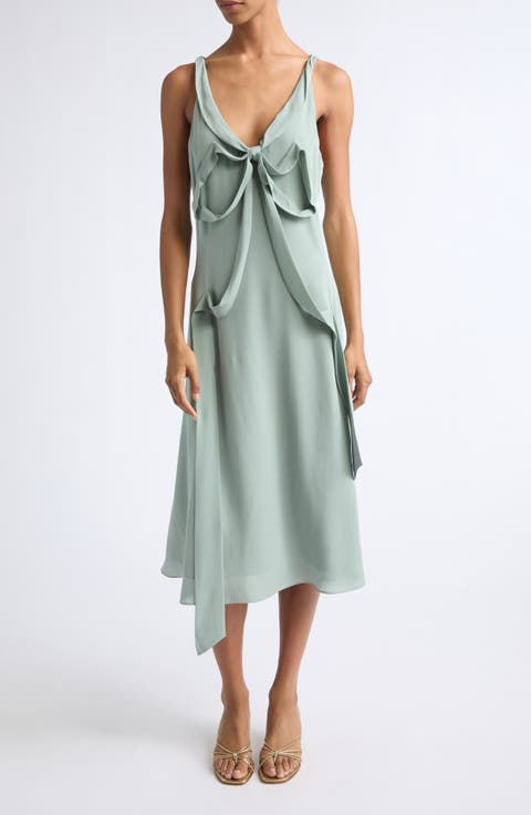 Dowla Bow Heavy Silk Georgette Dress