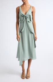 Acne Studios Dowla Bow Heavy Silk Georgette Dress