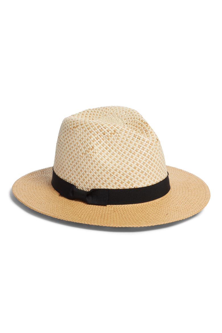 Basket Weave Panama Hat (Nordstrom Exclusive), Main, color, NATURAL