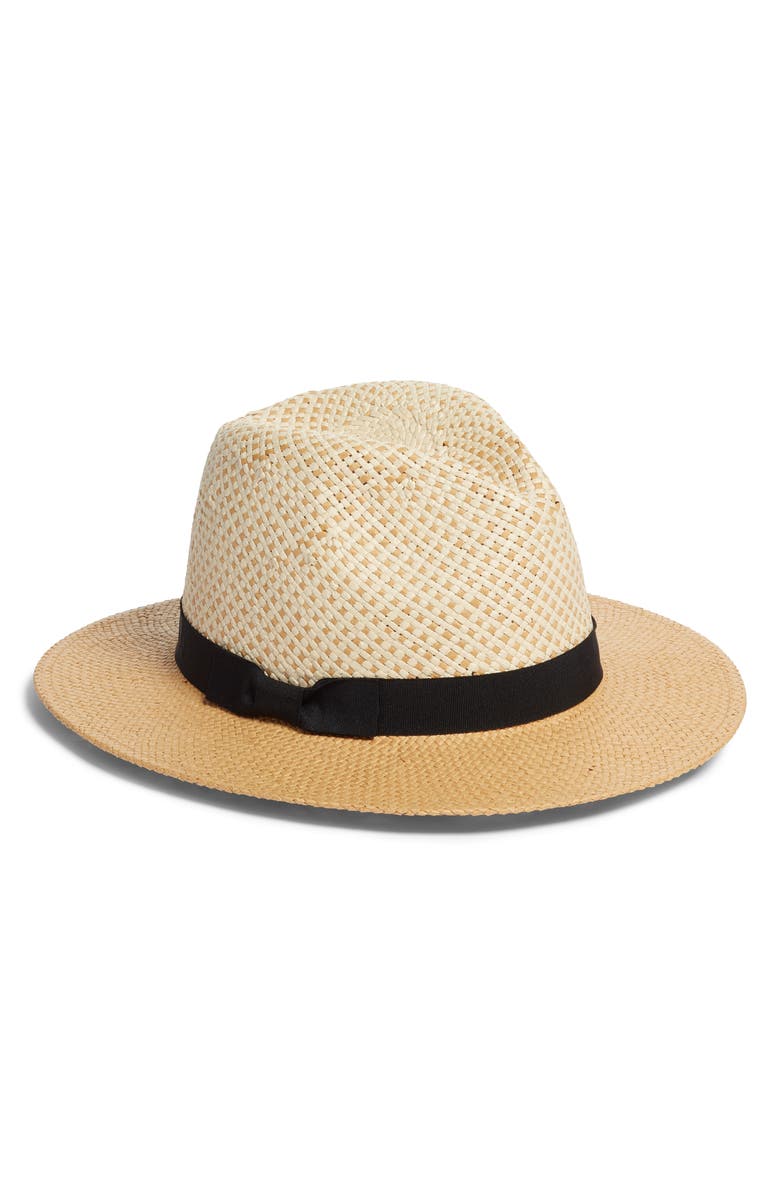 Something Navy Basket Weave Panama Hat, Main, color,