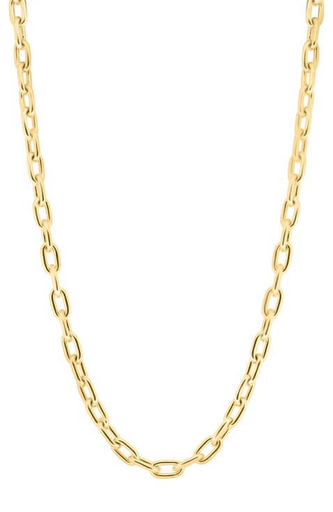 Medallion Layered Chain Necklace in Gold-Plated Sterling Silver