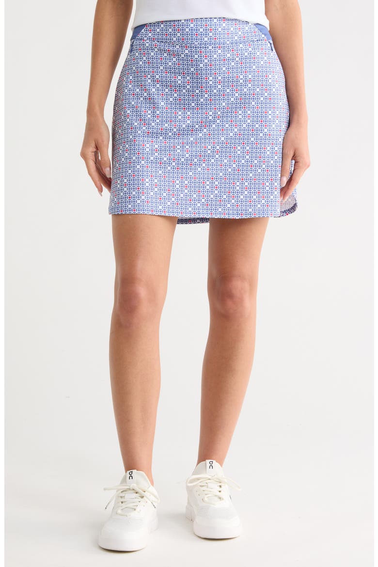 Chevron Geometric Wrap Golf Skort, Main, color, COASTAL FJORD