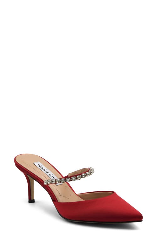 Charles David Adelynn Mary Jane Pointed Toe Mule In Red-st