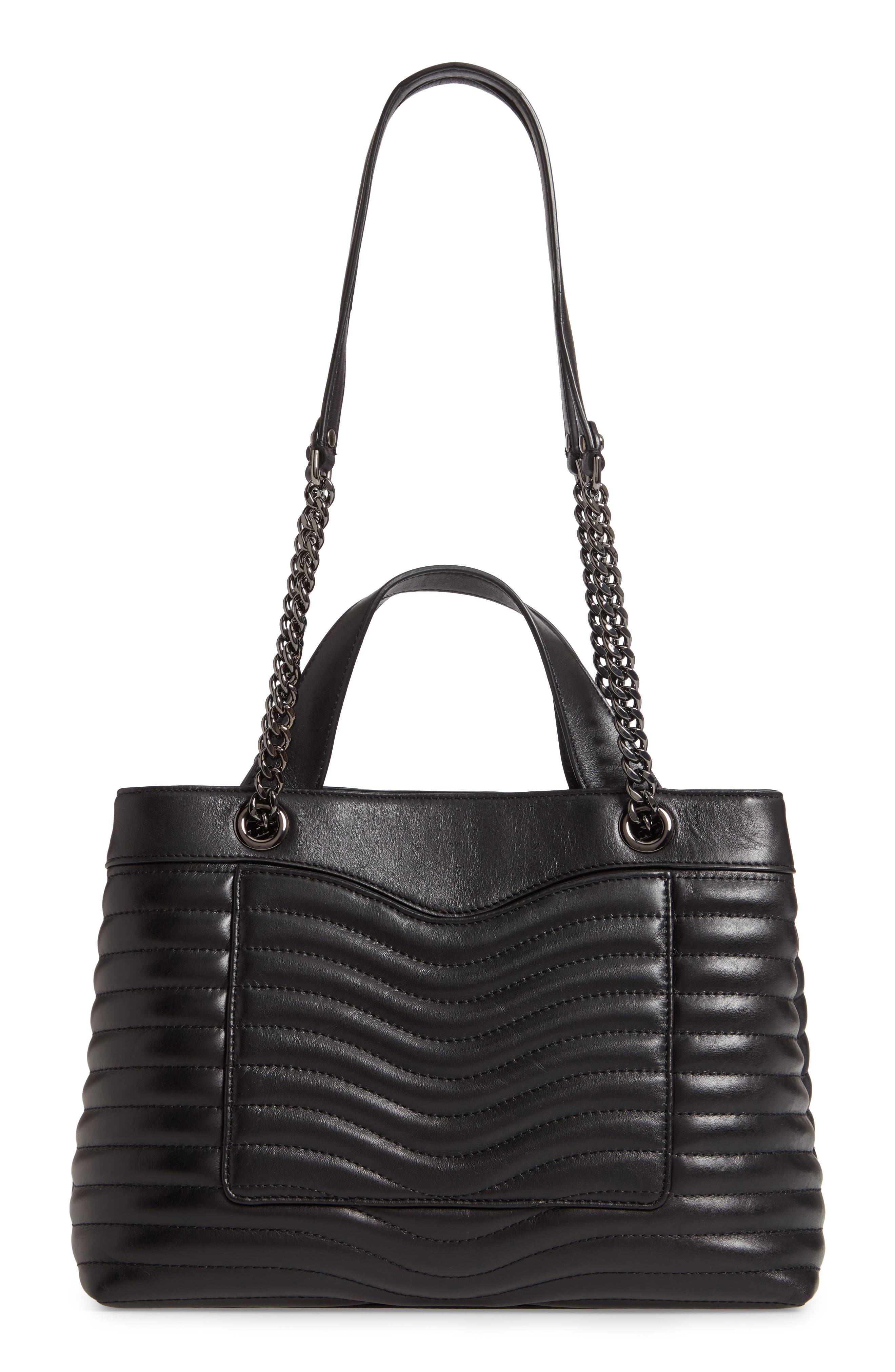 MAB Quilted Leather Satchel, Alternate, color, BLACK