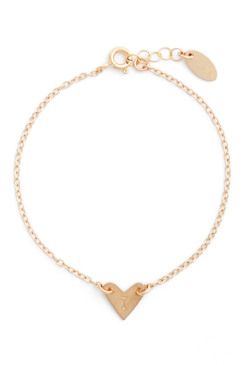 Initial Heart Bracelet, Main, color, GOLD-T